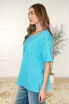 Andree by Unit The Go-To Tee in Aqua Glow Womens