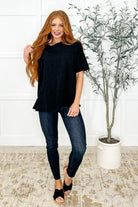 Andree by Unit The Layback Relaxed Basic Tee in Black Womens