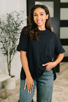 The Layback Relaxed Basic Tee in Black Womens