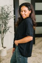 The Layback Relaxed Basic Tee in Black Womens