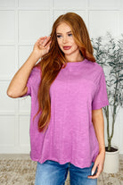 Andree by Unit The Layback Relaxed Basic Tee in Hot Magenta Womens