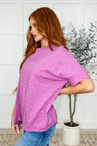 Andree by Unit The Layback Relaxed Basic Tee in Hot Magenta Womens