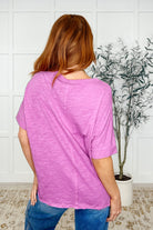 Andree by Unit The Layback Relaxed Basic Tee in Hot Magenta Womens