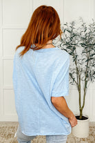 Andree by Unit The Layback Relaxed Basic Tee in Light Blue Womens