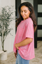 The Layback Relaxed Basic Tee in Pink Womens