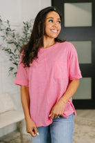 The Layback Relaxed Basic Tee in Pink Womens