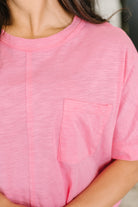 The Layback Relaxed Basic Tee in Pink Womens
