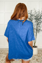 Andree by Unit The Layback Relaxed Basic Tee in Royal Blue Womens