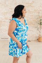 White Birch The Sun's Been Quite Kind V-Neck Dress in Blue Dresses