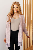 One Eleven North The Way It Was Cardigan in Mauve Layers