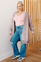 One Eleven North The Way It Was Cardigan in Mauve Layers