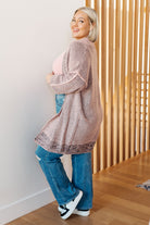 One Eleven North The Way It Was Cardigan in Mauve Layers