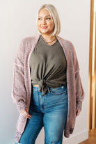 One Eleven North The Way It Was Cardigan in Mauve Layers