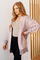 One Eleven North The Way It Was Cardigan in Mauve Layers