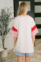 This I Know Henley Contrast Top Womens