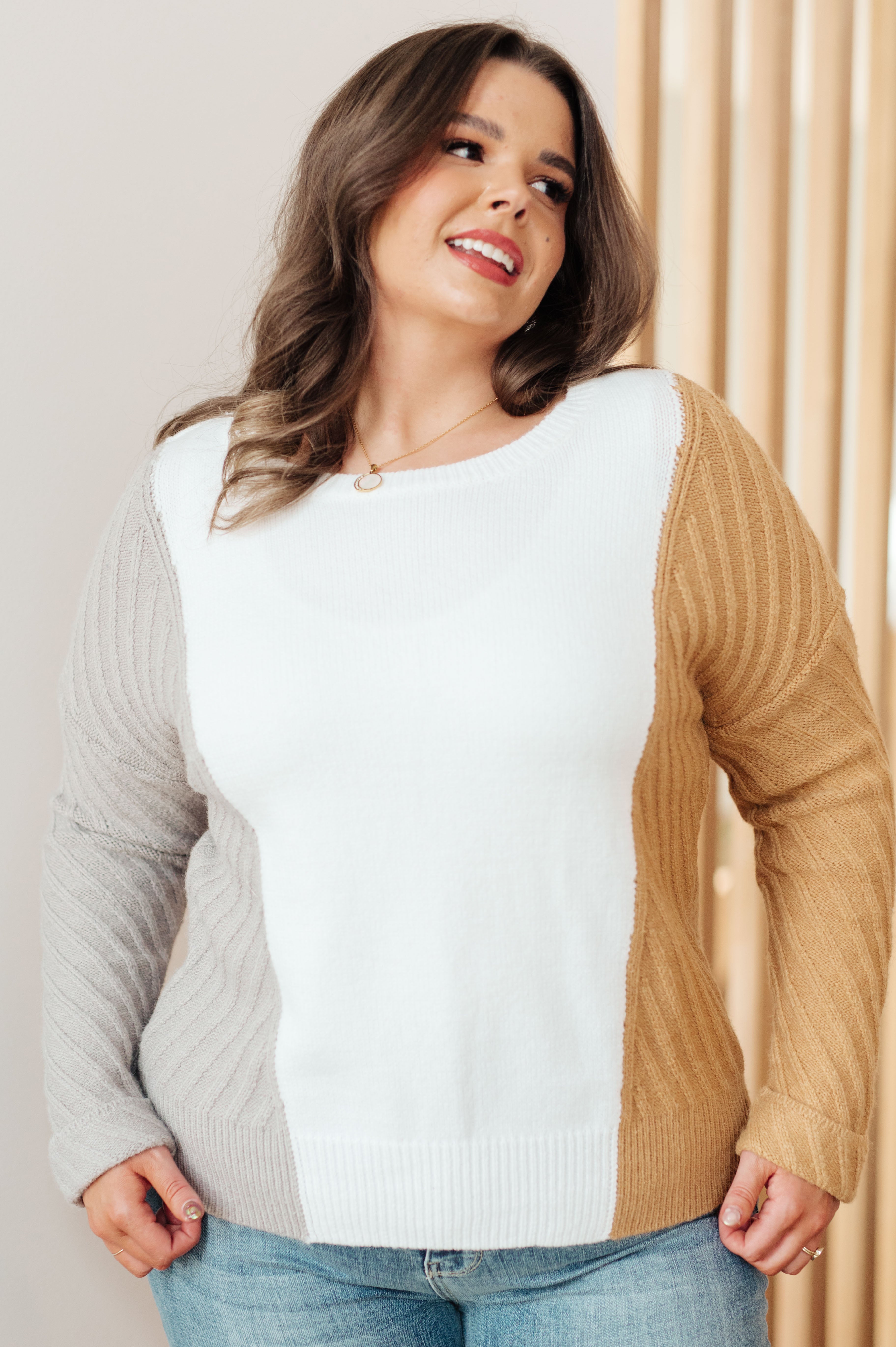 One Eleven North This, That, and the Other Color Block Sweater Tops