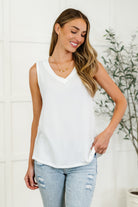 Andree by Unit Thread Lightly Ribbed Knit Tank in Ivory Womens