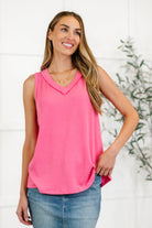 Andree by Unit Thread Lightly Ribbed Knit Tank in Strawberry Pink Womens