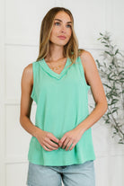 Andree by Unit Thread Lightly Ribbed Knit Tank in Tiffany Blue Womens