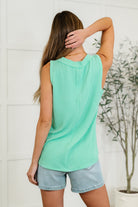 Andree by Unit Thread Lightly Ribbed Knit Tank in Tiffany Blue Womens
