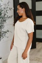 Honey Mark Thyme Boxy Tee in Cream Womens