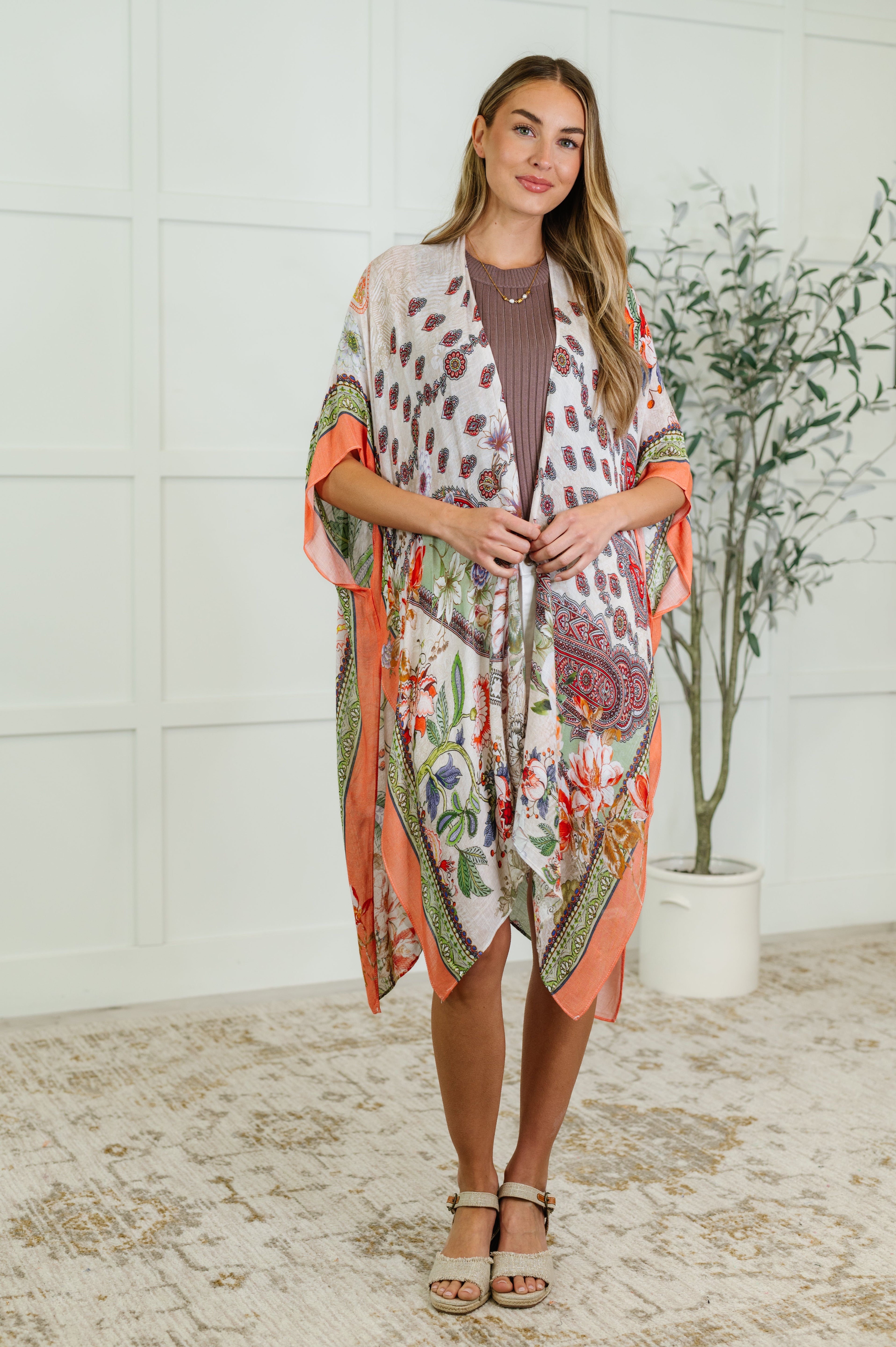 Urbanitsa Tide to Me Open Front Kimono Womens