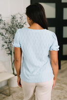 One Eleven North To Call My Own Textured Blouse in Powder Blue Womens