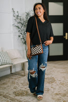 Dear Scarlett Together We're Unlimited Basic V-Neck Tee in Black Womens