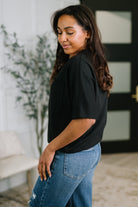 Dear Scarlett Together We're Unlimited Basic V-Neck Tee in Black Womens