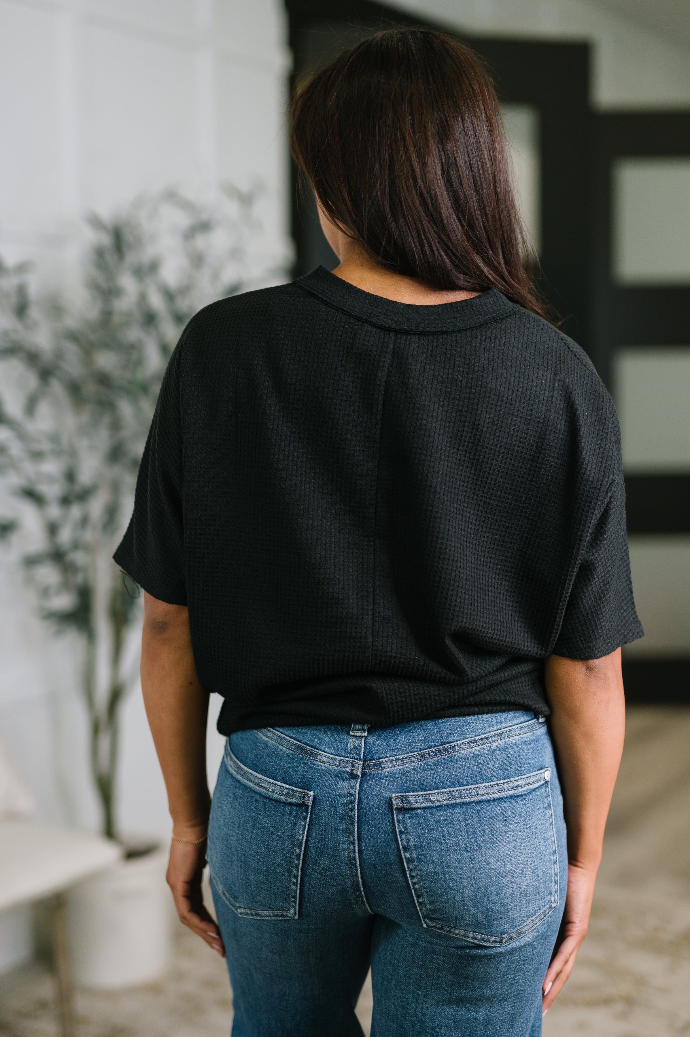 Dear Scarlett Together We're Unlimited Basic V-Neck Tee in Black Womens
