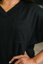 Dear Scarlett Together We're Unlimited Basic V-Neck Tee in Black Womens