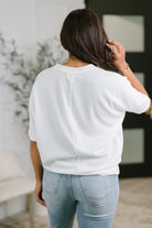 Dear Scarlett Together We're Unlimited Basic V-Neck Tee in Ivory Womens