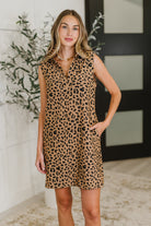 One Eleven North Totally Speechless Leopard Print Dress Womens