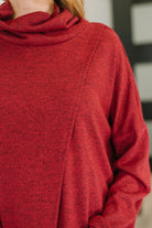 Dear Scarlett Travel City Scape Turtle Neck Tunic in Wine Womens