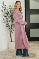 Travel Hideaway Open Front Cardigan in Cashmere Rose Womens