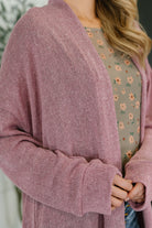 Travel Hideaway Open Front Cardigan in Cashmere Rose Womens