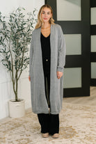 Travel Hideaway Open Front Cardigan in Soft Grey Womens