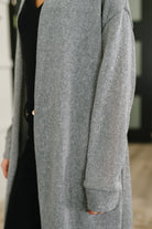 Travel Hideaway Open Front Cardigan in Soft Grey Womens