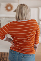 One Eleven North Orange Stripe Long Sleeve Tee Tops