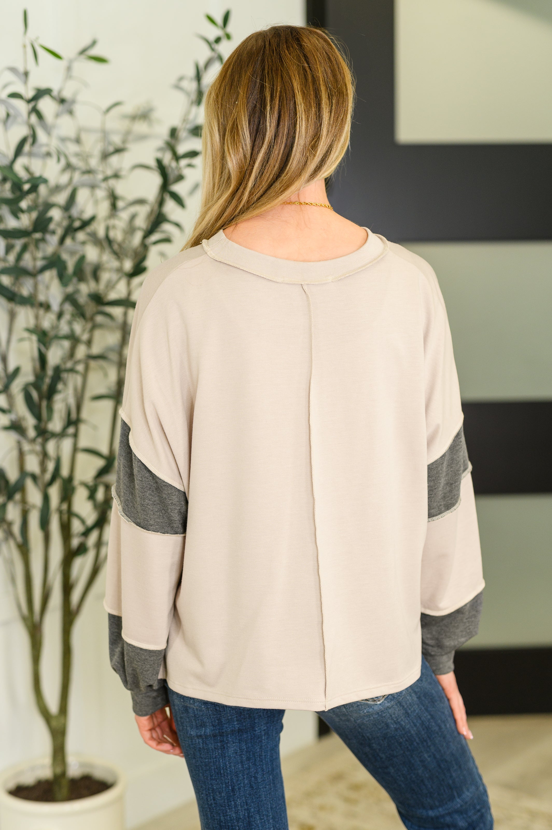 Haptics Two-Tone Take Drop Shoulder Top Womens