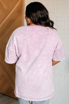 One Eleven North Unbothered Mineral Wash Top in Orchid Petal Shirts & Tops