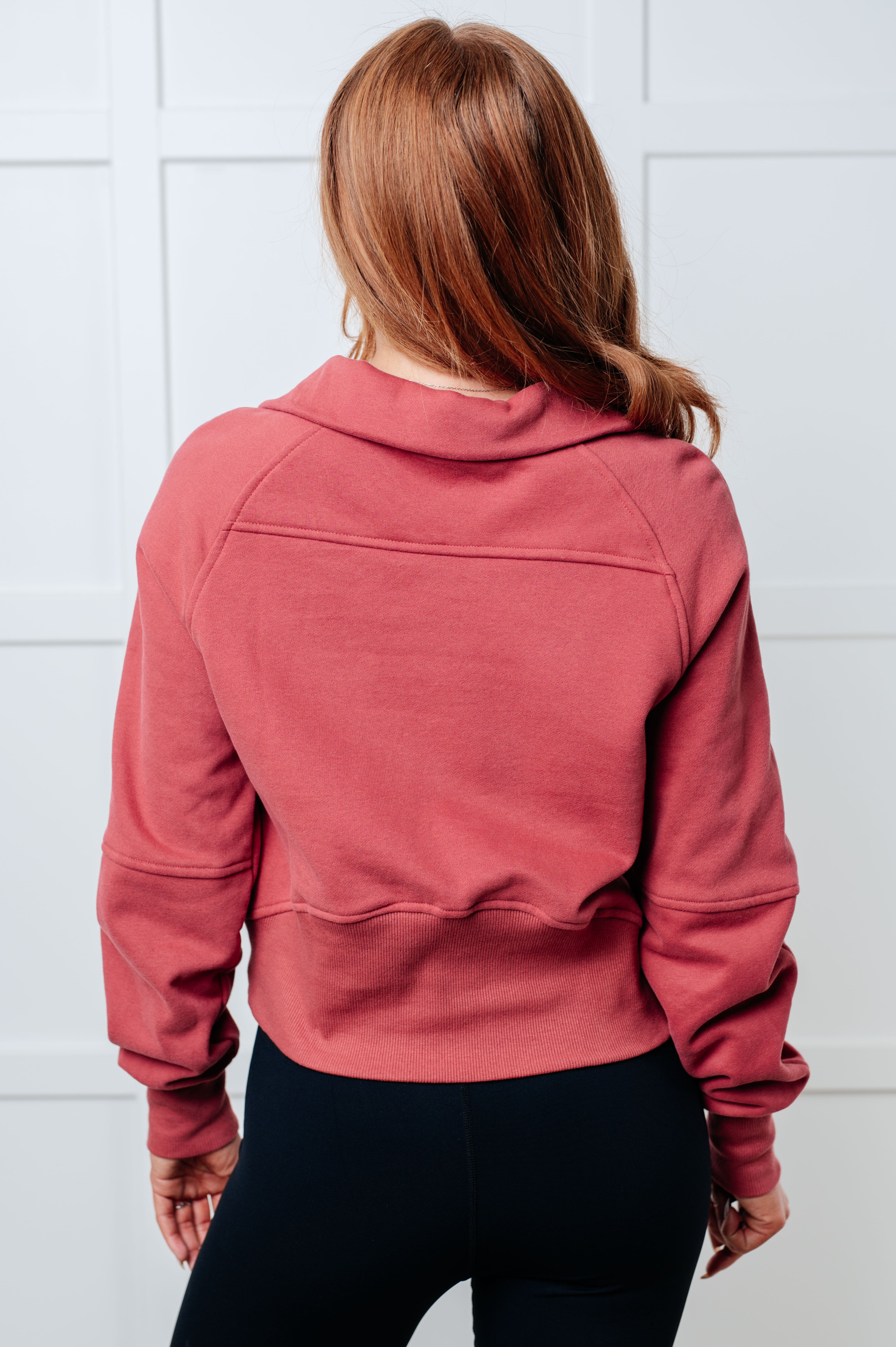 One Eleven North Under Her Spell Half Zip Pullover in Mauve Shirts & Tops