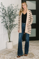 One Eleven North Under Wraps Striped Cardigan Womens