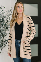 One Eleven North Under Wraps Striped Cardigan Womens
