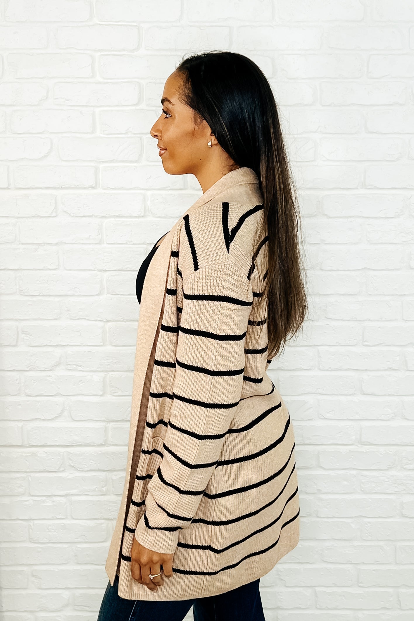 One Eleven North Under Wraps Striped Cardigan Womens