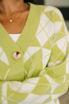 In Loom Up, Up and Away Argyle Cardigan Womens