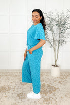 One Eleven North Up to Bat Teal Leopard Print Set Womens
