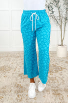 One Eleven North Up to Bat Teal Leopard Print Set Womens