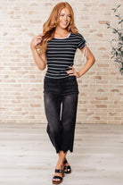 One Eleven North Vaguely Speaking Striped Top Tops