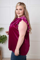 Jodifl Velveteen Queen Blouse in Magenta Blouses